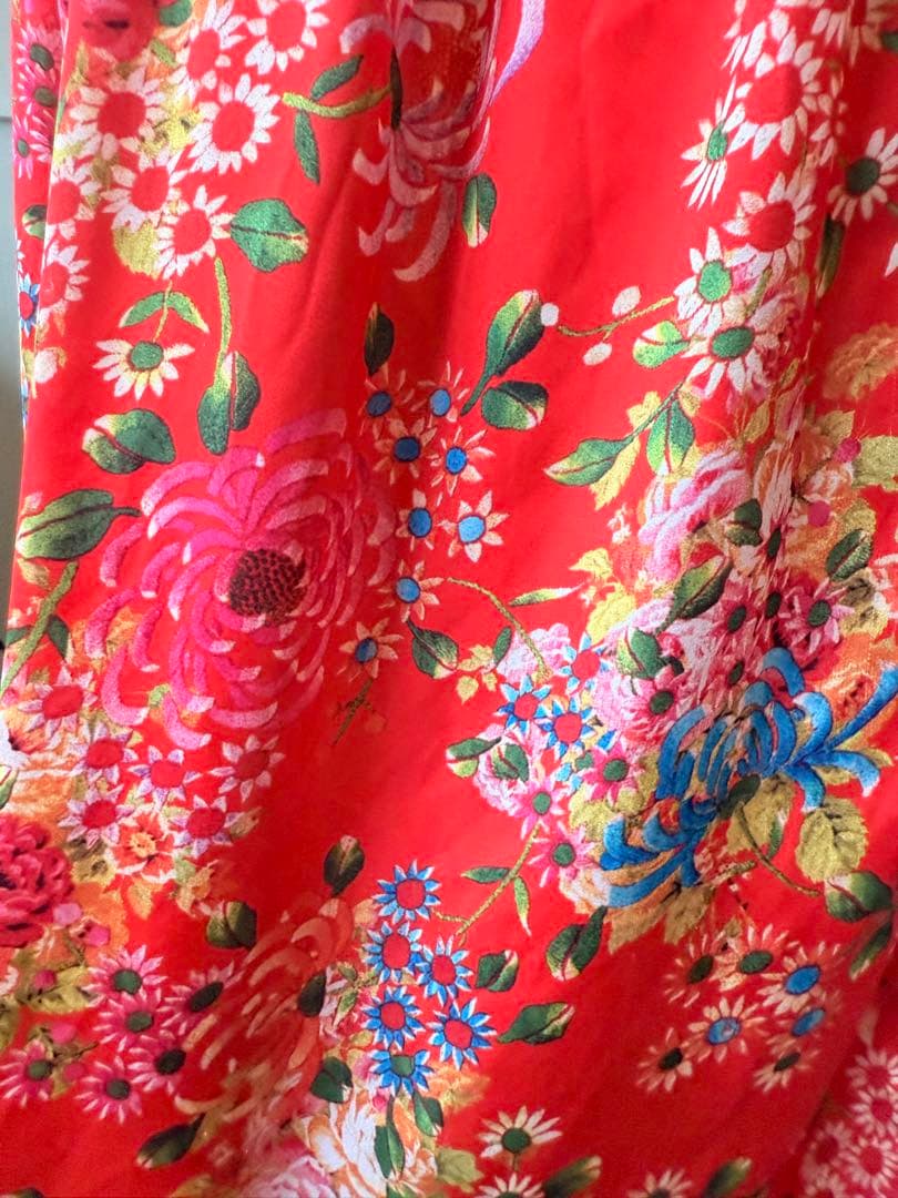 Comme des garçons 花柄 フレアスカート 赤