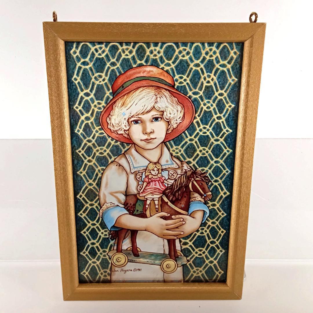 新品ジャン・ハガラ ステンドグラス 少女とお人形 ジョディ グラス