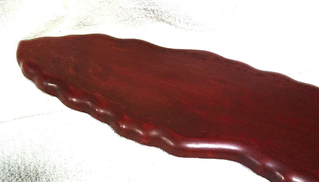 煎茶盆葉っぱ型赤色 盆A461