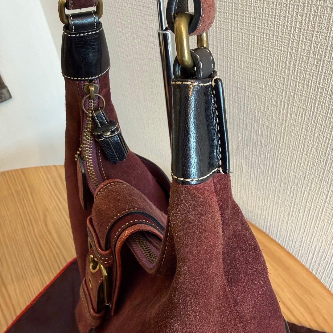 COACH コーチ ボルドー スエード ワンショルダー バッグ 7472 保存袋
