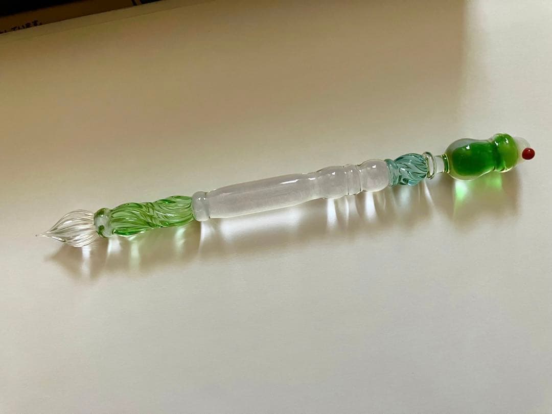 paraglass 恋するガラスペン クリームソーダ グリーン 【開封