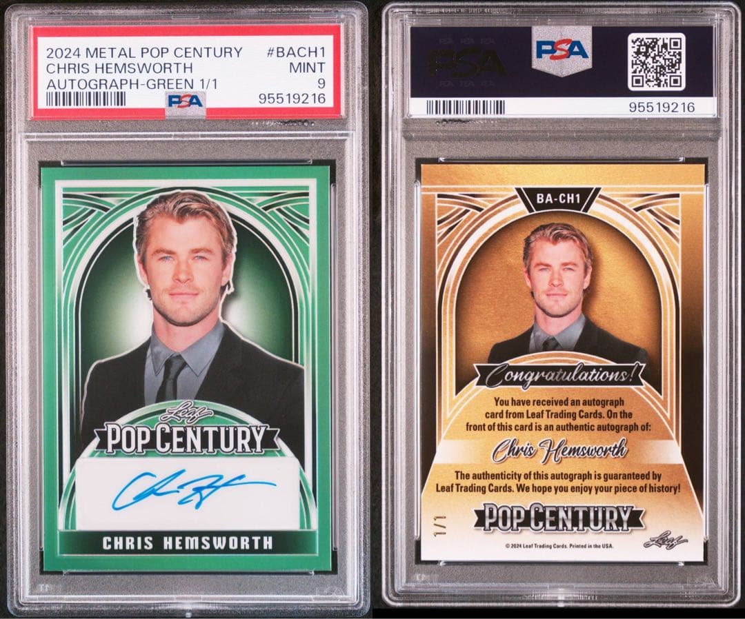 PSA9 Leaf Pop Century クリスヘムズワース サインカード
