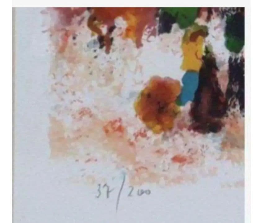 ユルバン　ユシェ　オリジナルリトグラフ　額装　モンマルトルからの風景