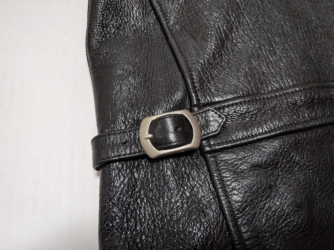 FREEDOM フリーダム 襟付きシングルレザージャケット ゴートレザー LL