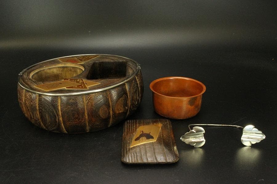 百人一首 蒔絵 煙草盆(ZE467)