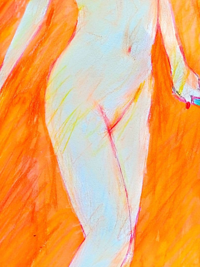 ＃色鉛筆画 女性の裸体