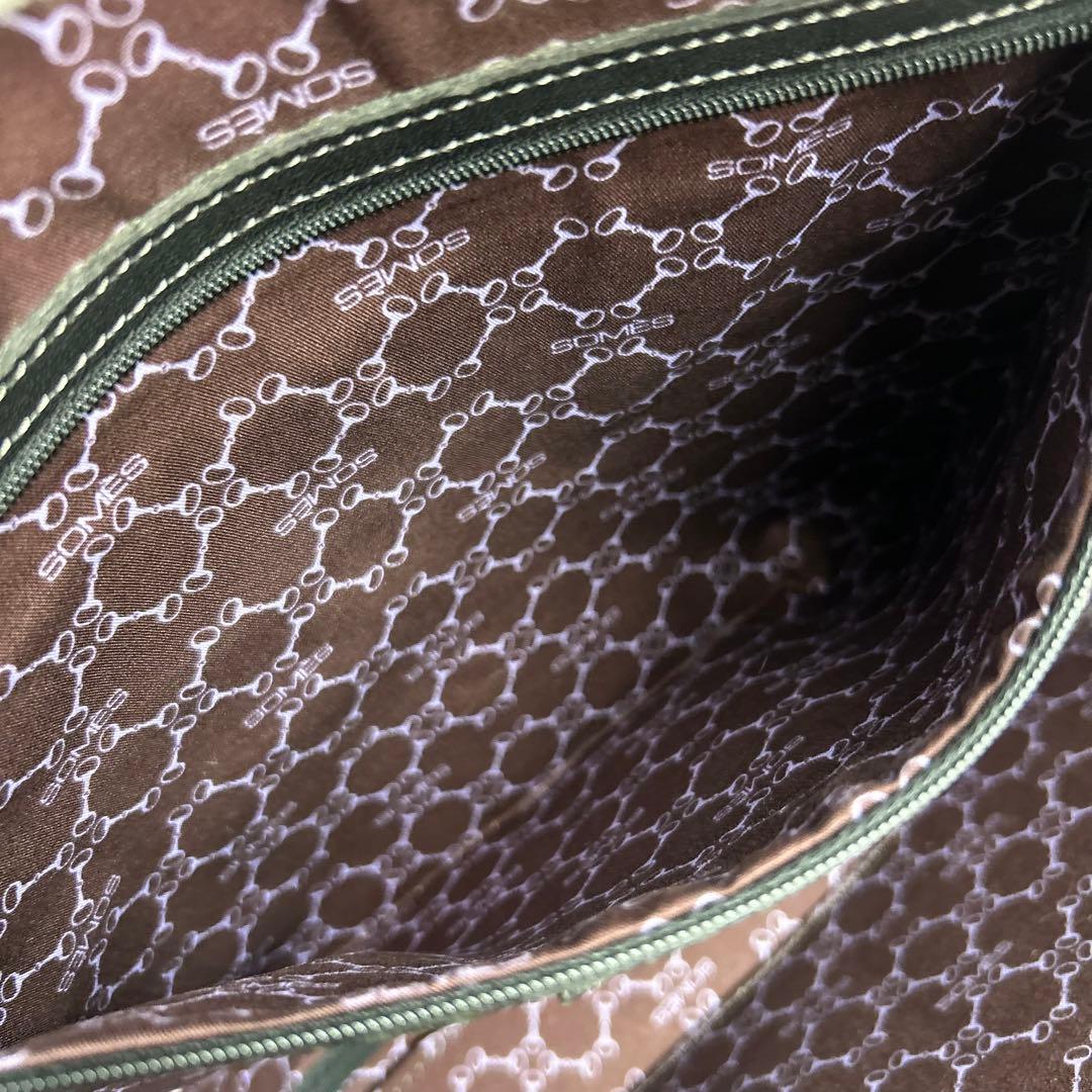 【美品】ソメスサドル　ビジネスバッグ　2way レザー　ロゴ金具　シルバー　黒