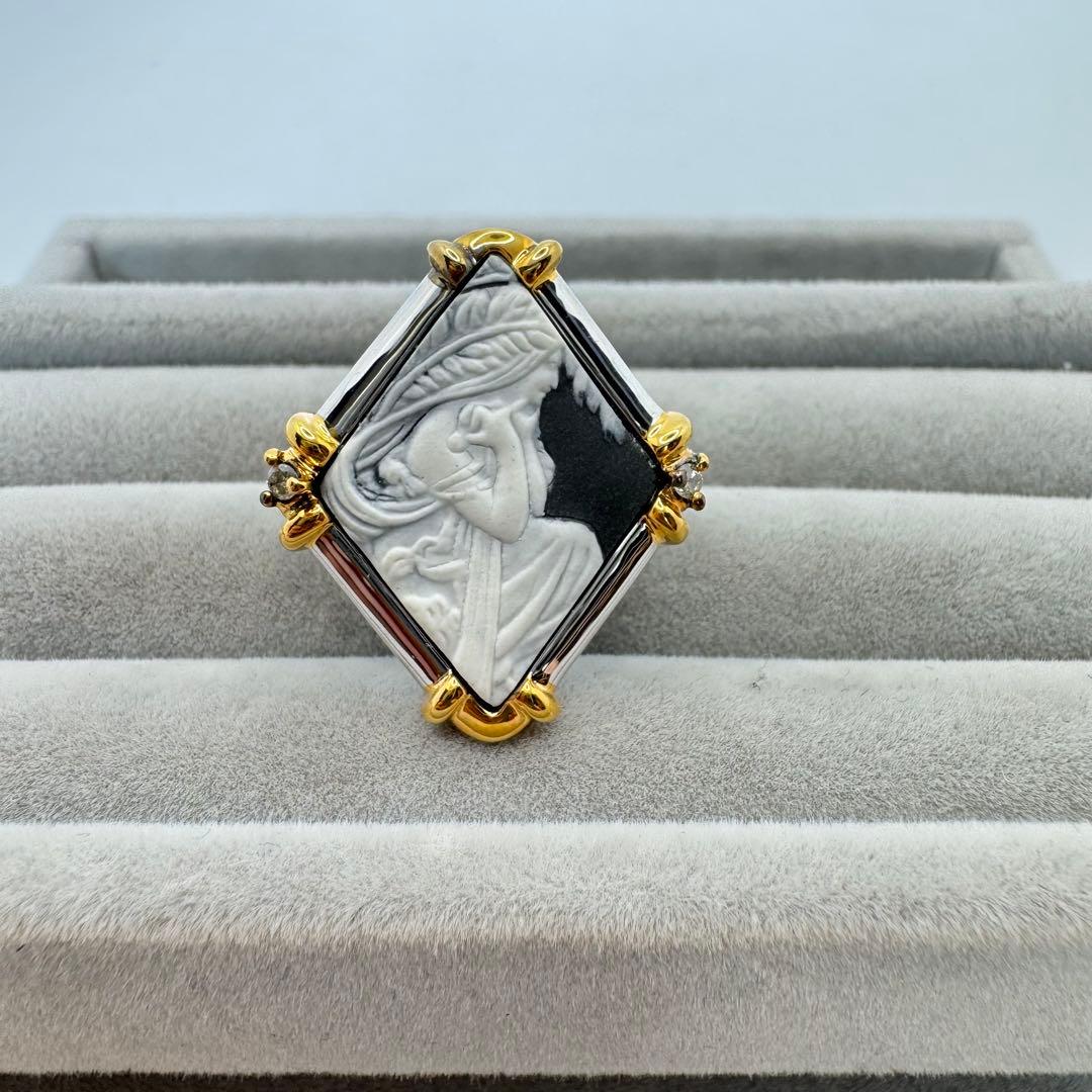 【ケース付き】Mucha ミュシャ カメオ　宝飾リングコレクション　13号　3点