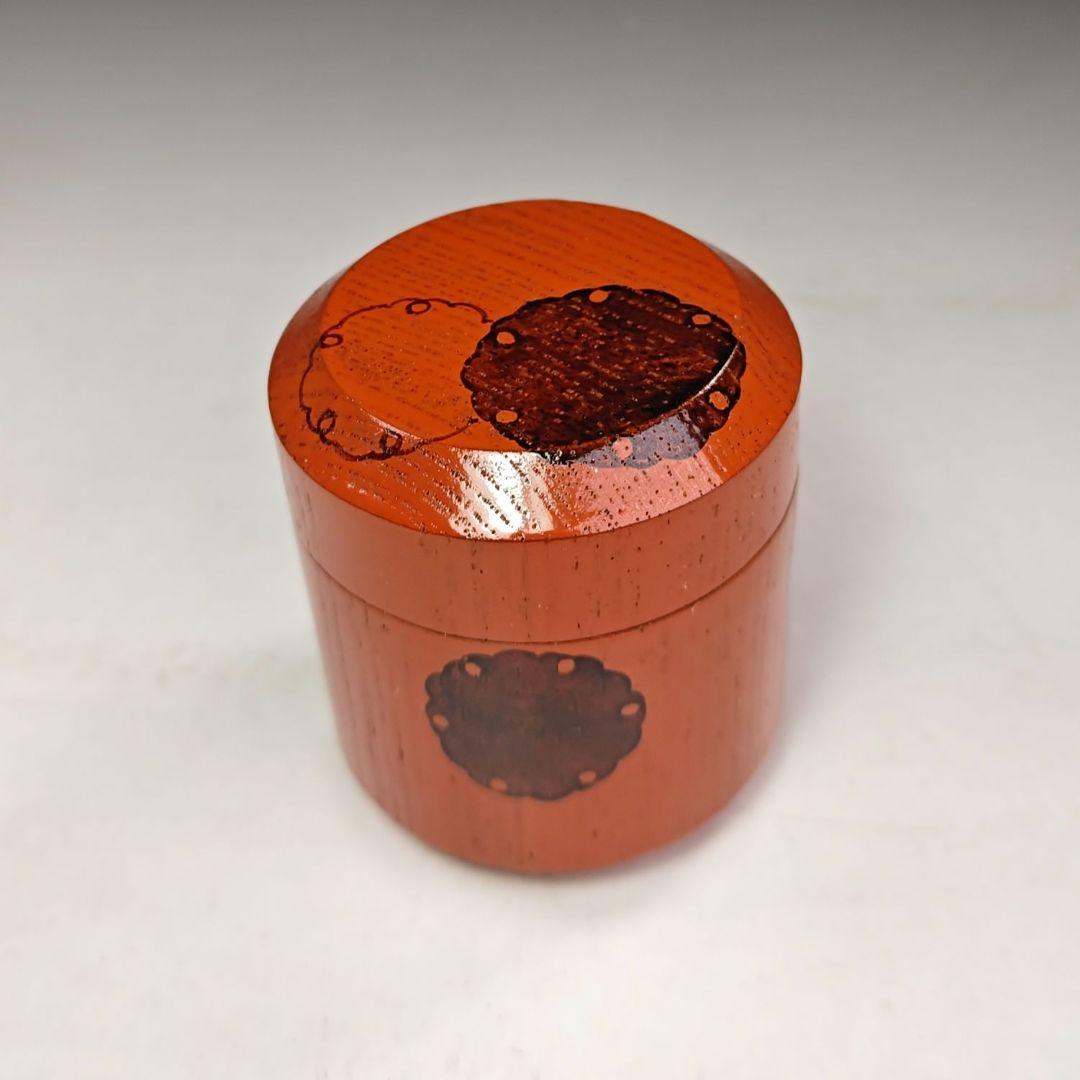 イ616 棗『小崎清人作』『朱塗 内金 棗 共箱 』茶入 茶器 茶道具