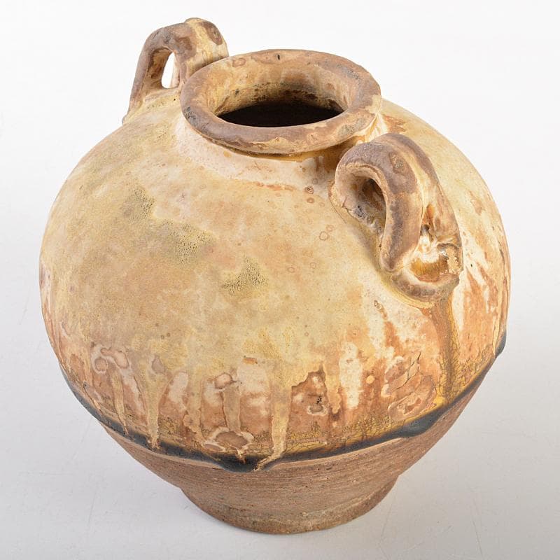 金城次郎 窓絵丸壷(海老魚紋）共箱 栞 人間国宝 壷屋焼 ※海外発送の