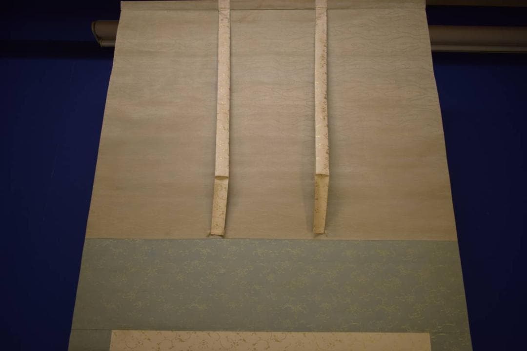 真作/今尾景年/花籠画賛/扇面/絹表装/横物/布袋屋掛軸HI-756