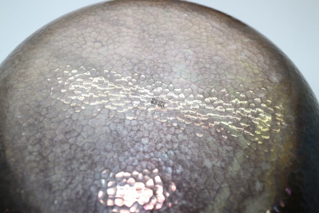 マリ様　純銀 鎚目 蓋付き 菓子器 茶道具 共箱有り 重量約185g