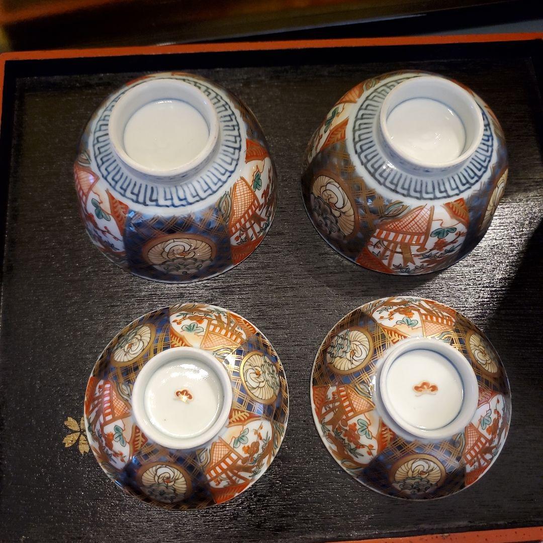 古伊万里 伊万里 骨董 錦手・松竹梅文 蓋付茶碗 2客 - メルカリ