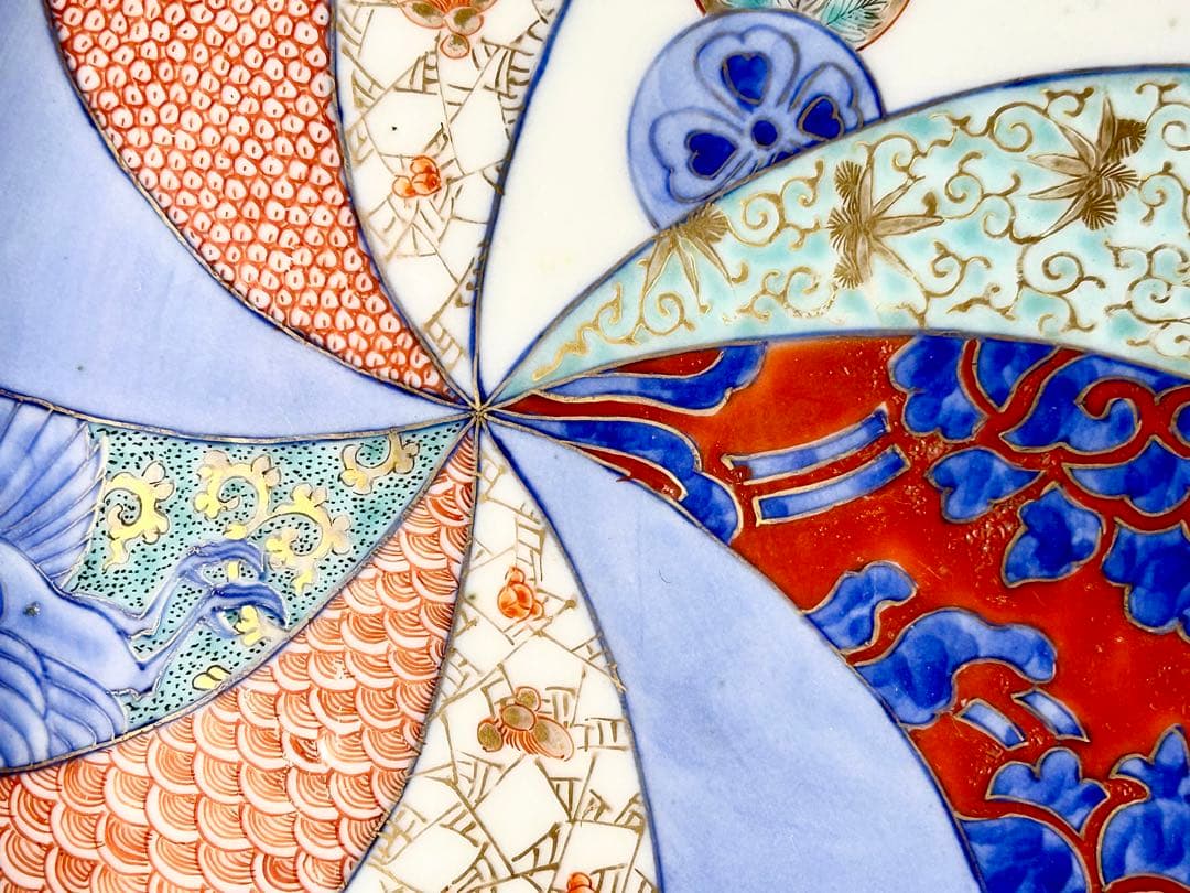 明治初期 香蘭社 放射有職文高脚皿 伊万里 有田