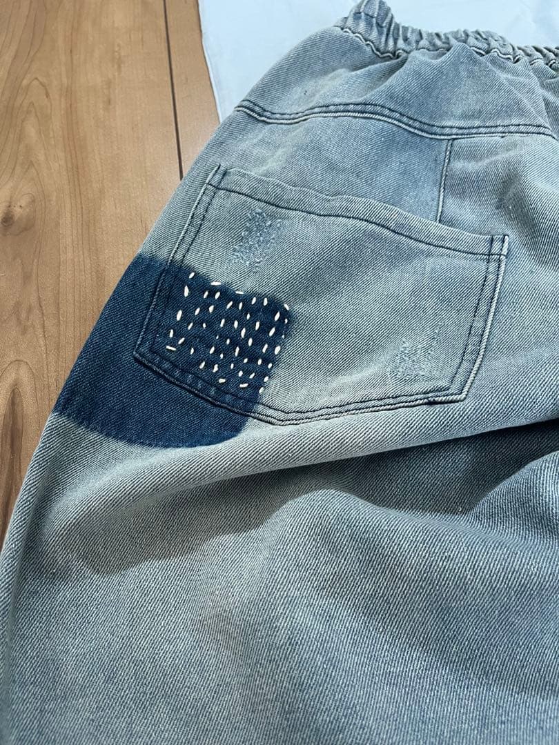 アンティーク調パッチワーク襤褸ゆったり男女通用パンツ