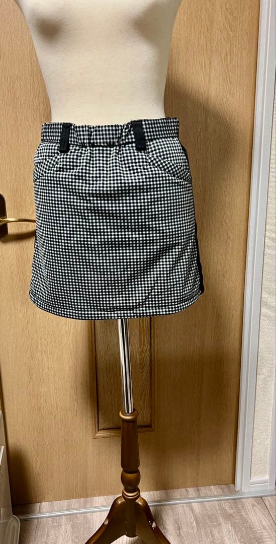 アディダスゴルフ リバーシブル中綿上下セット M ブラック×チェック｜軽量・美品