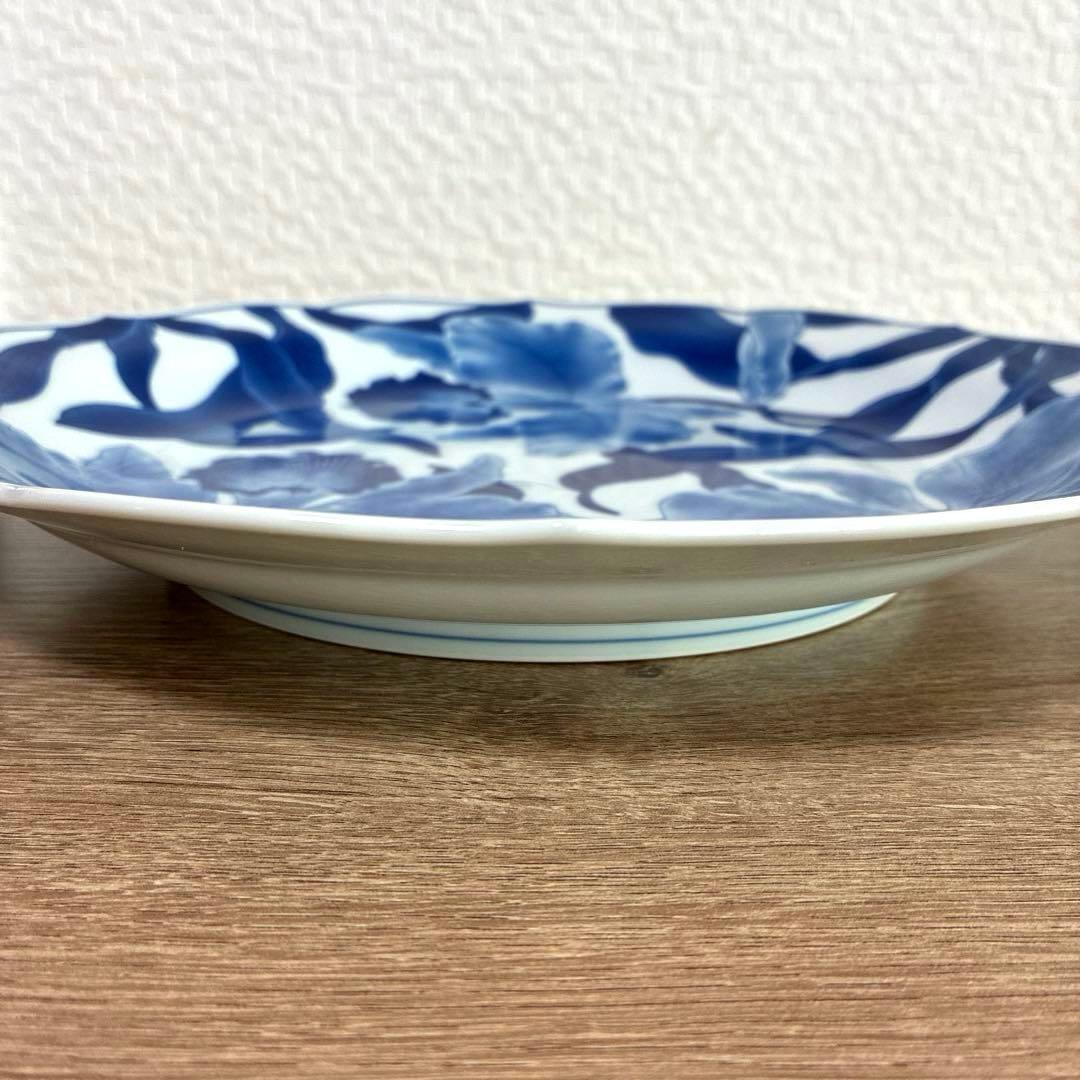 香蘭社 藍染 カトレア 大皿 食器 青い花柄 30cm - メルカリ