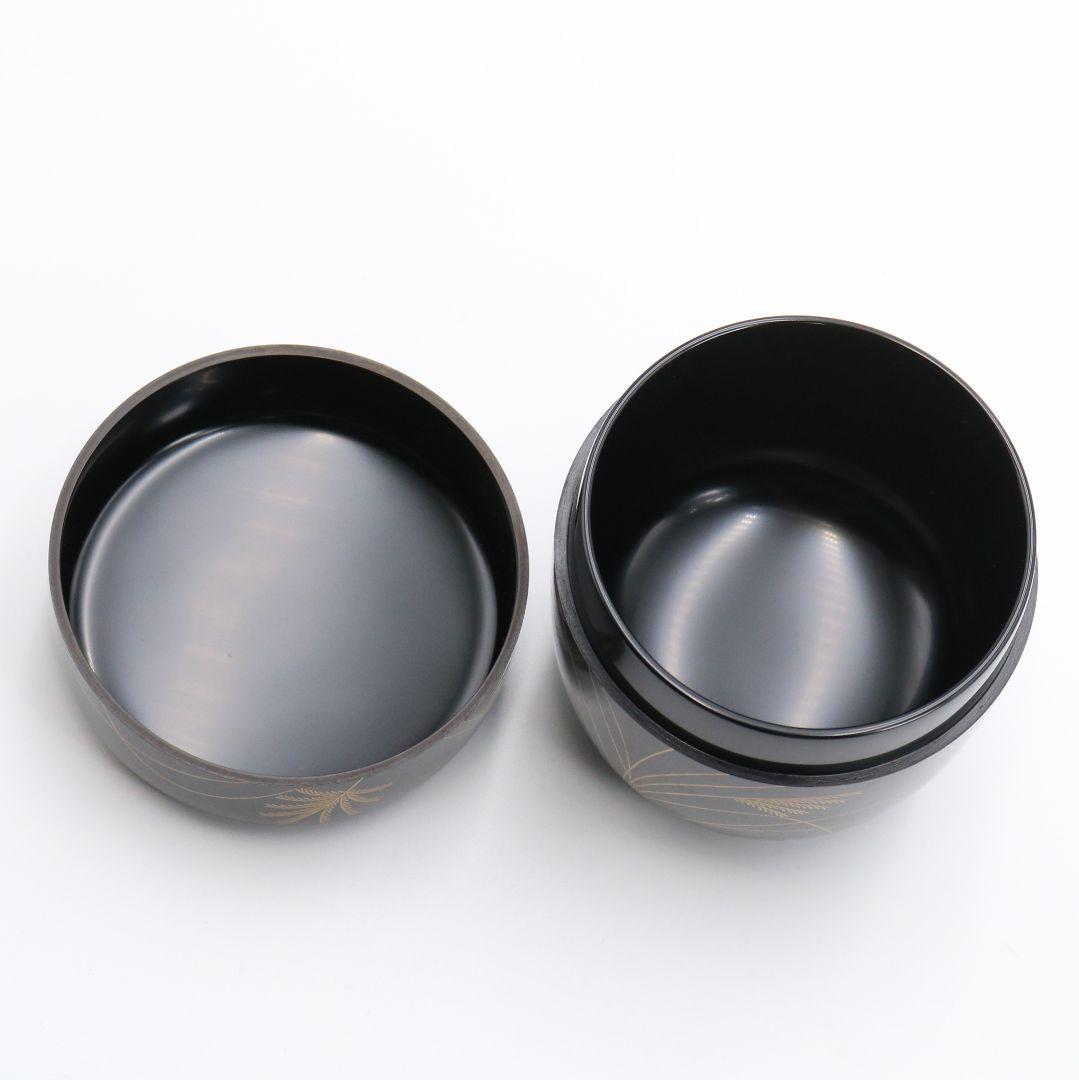 中村孝也作 鈴虫蒔絵中棗 金蒔絵 茶道具 共箱共布　V330　NT1