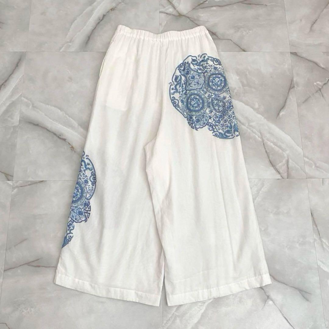 A13602 美品 ジュンヤワタナベ 22ss スカル　サルエルワイドパンツ　白