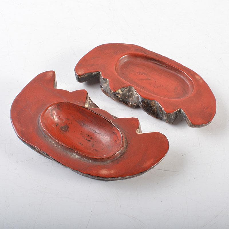 茶道具　唐物　漆塗　螺鈿装飾　魚　香合　時代箱　V　R6108