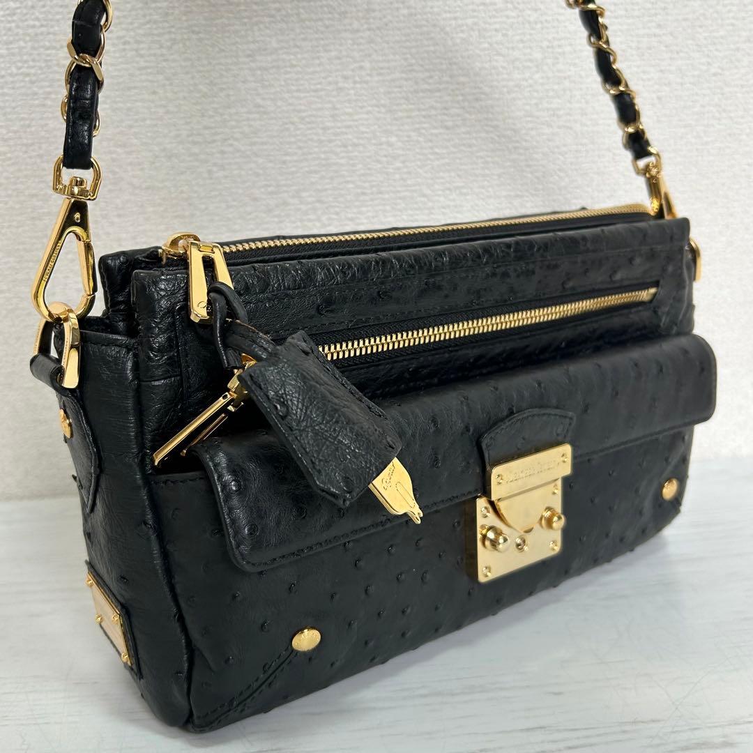 極美品 Crystal Reptiles パーティーバッグ ハンドバッグ 本革製