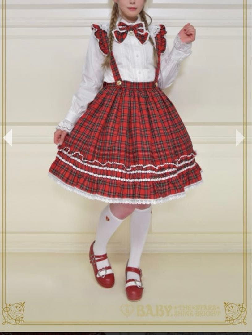 【実物写真有】baby タータンチェックスカート エンジ Anniversary