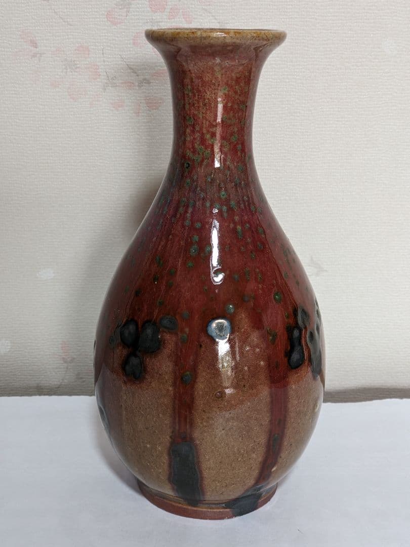 ♢中国 辰砂 銅紅釉 桃花紅瓶 花瓶 古玩 コレクション 骨董品 アンティーク