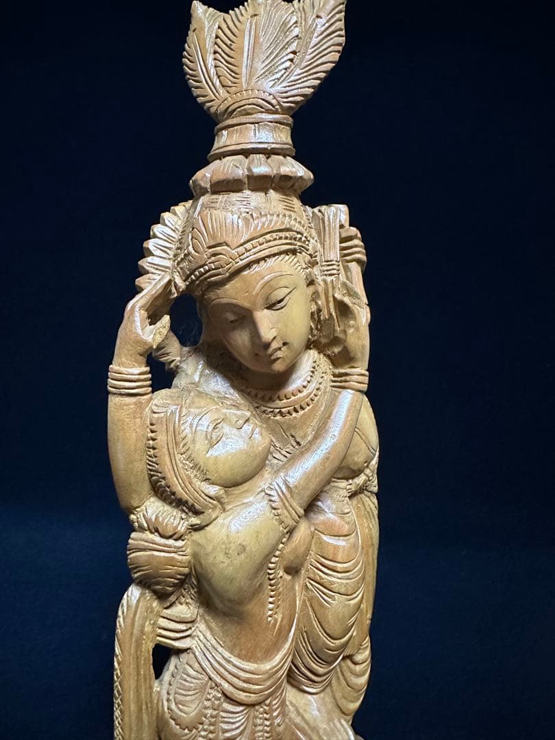 インド 白檀 弁財天 仏教美術 仏像 骨董 木像 木製 仏教 密教 置物