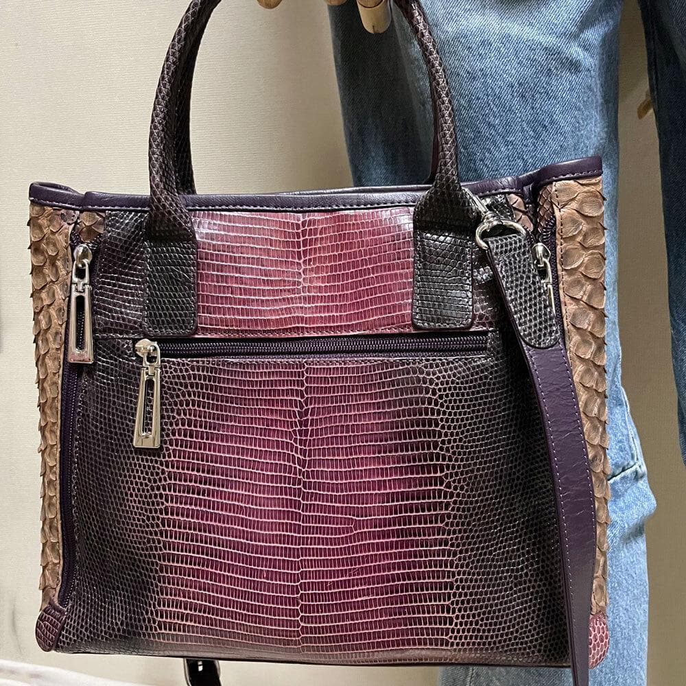 レア マームエレガンス パイソン×リザード 本革 2way ショルダーバッグ