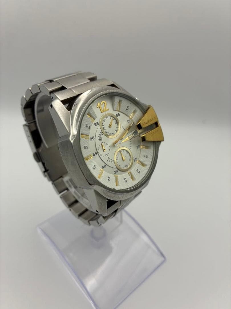 美品DIESEL DZ-4265 クロノグラフ SLV クオーツ 腕時計　稼働