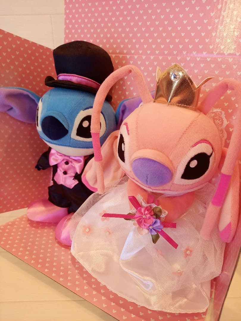 希少　スティッチ　エンジェル　ブライダルぬいぐるみ　M　ディズニー　ウエディング