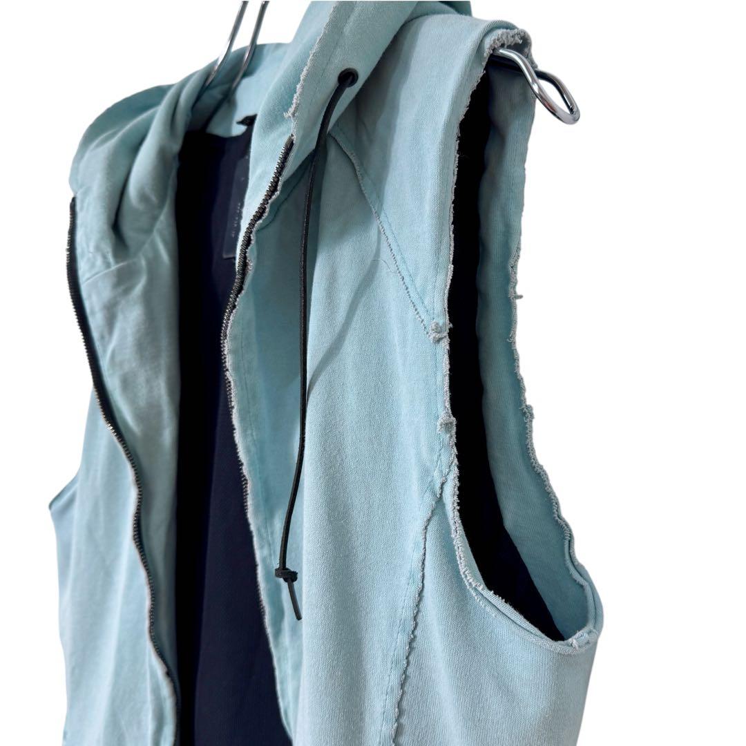 Wjk ノースリーブパーカー L ライトブルー