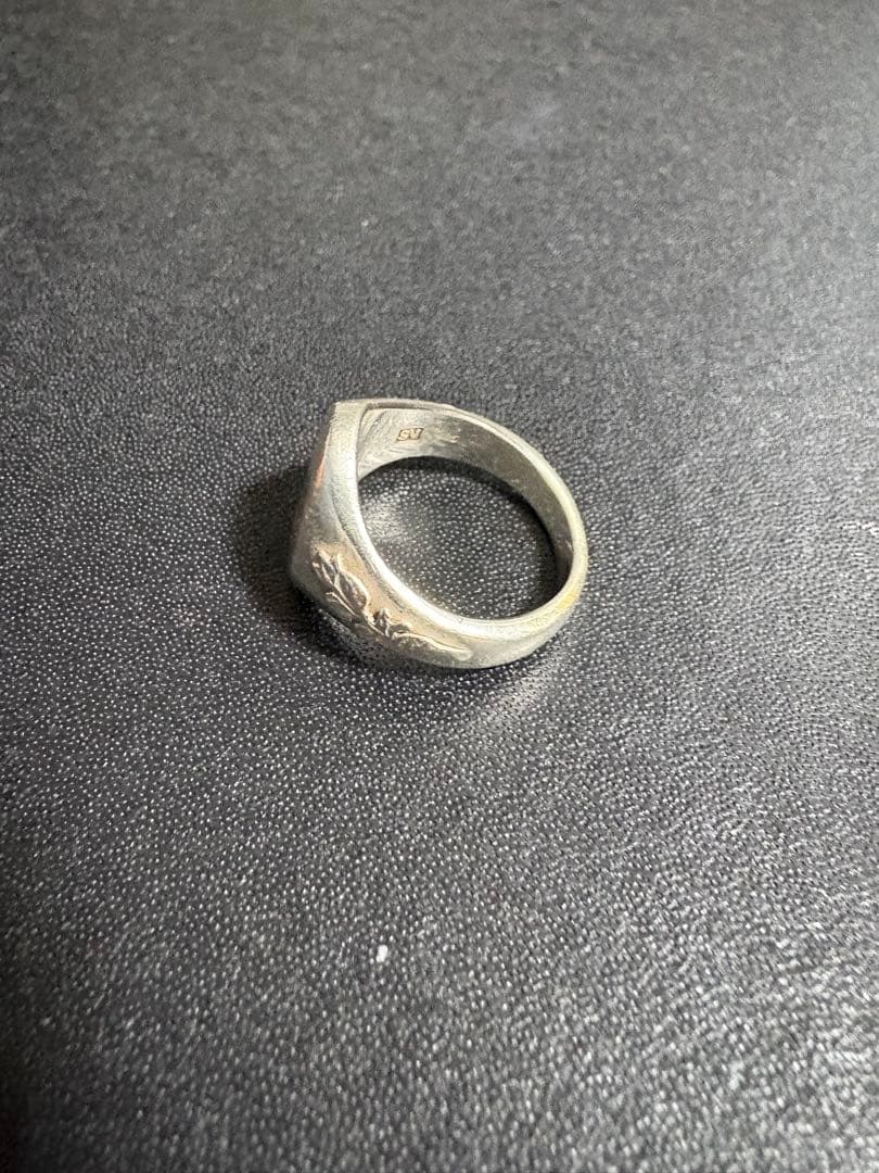 アクセサリー WAKANSILVERSMITH Oval signet ring olive