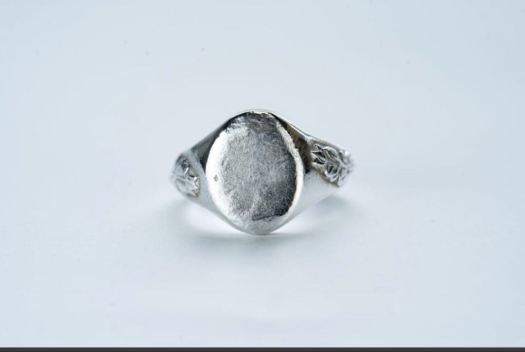 アクセサリー WAKANSILVERSMITH Oval signet ring olive