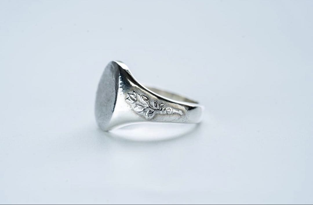 アクセサリー WAKANSILVERSMITH Oval signet ring olive