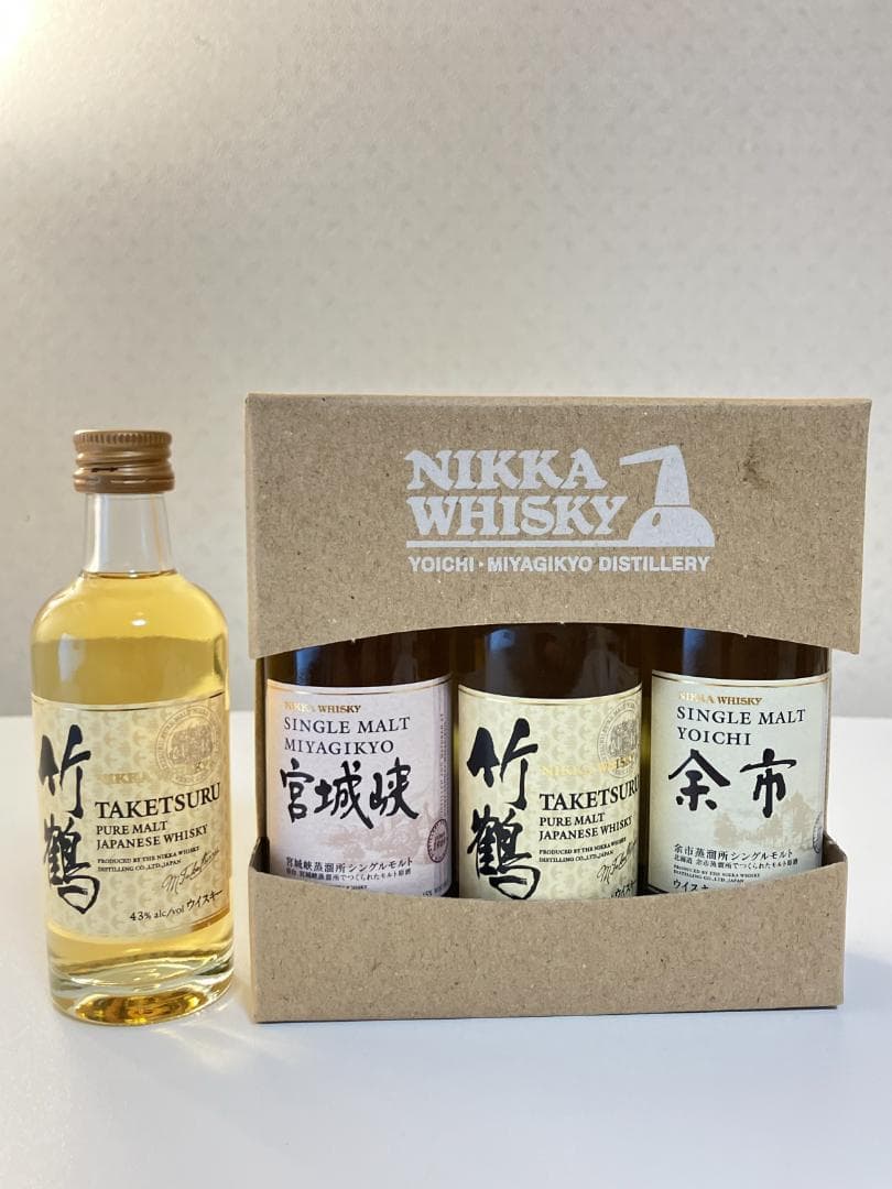 ニッカウイスキー 竹鶴×2 余市 宮城峡 4本セット ミニチュアボトル