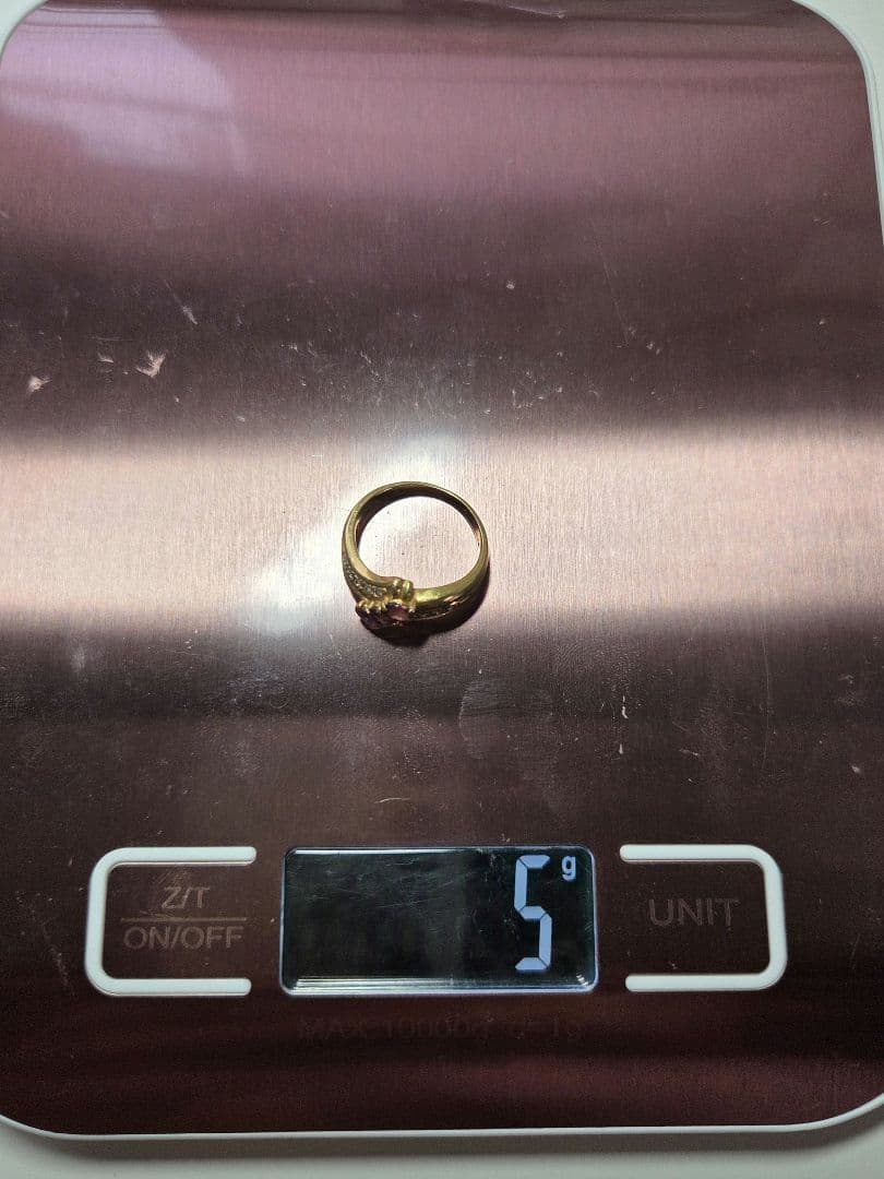 ト*ー様 金製リング ピンクトパーズ ダイヤモンド風