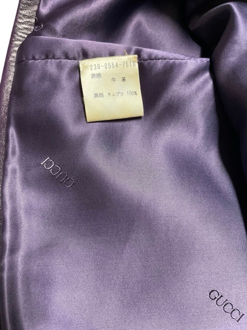 【美品】GUCCI レザー スカート 42 ワインレッド