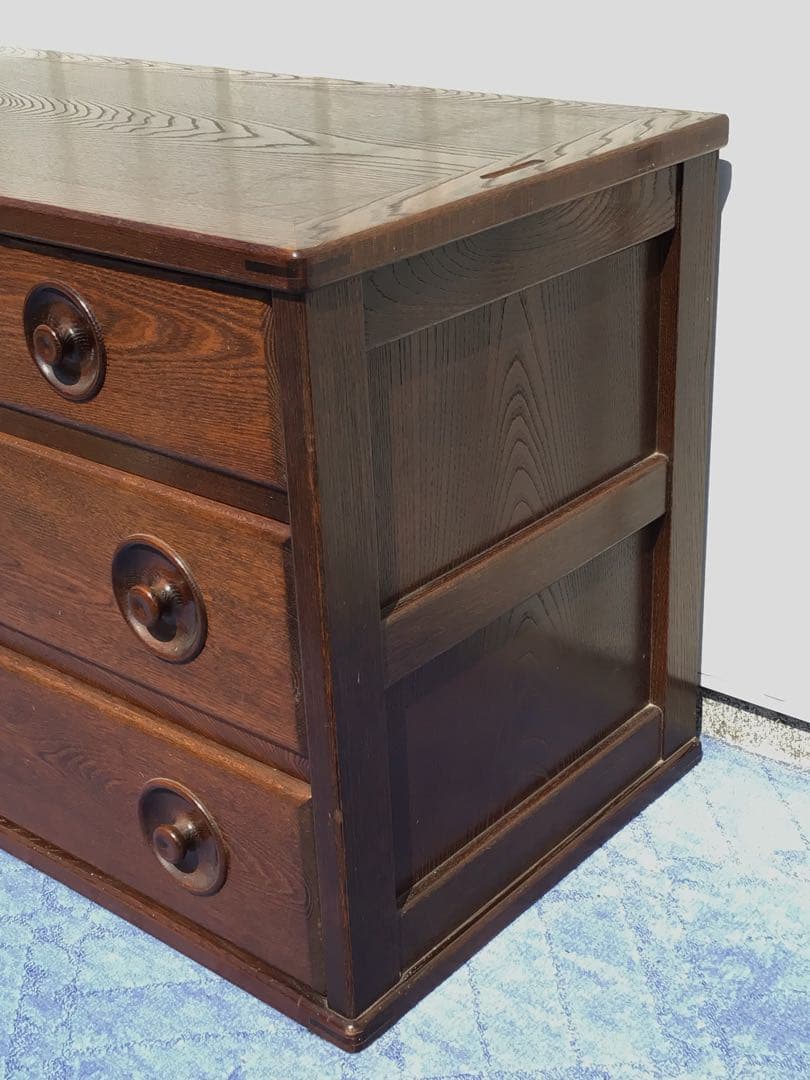 55万相当 高級民芸家具 北海道家具 国産ニレ材使用 遊木民 チェスト 北欧