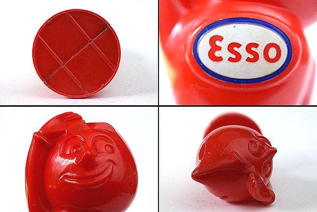 1950’s ESSO エッソ オイルドロップ ビンテージ 貯金箱 赤色 USA