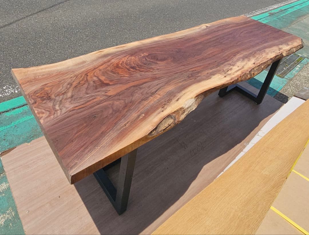 ブラックウォールナット　一枚板　ウォールナット　ダイニング　テーブル　特大　杢