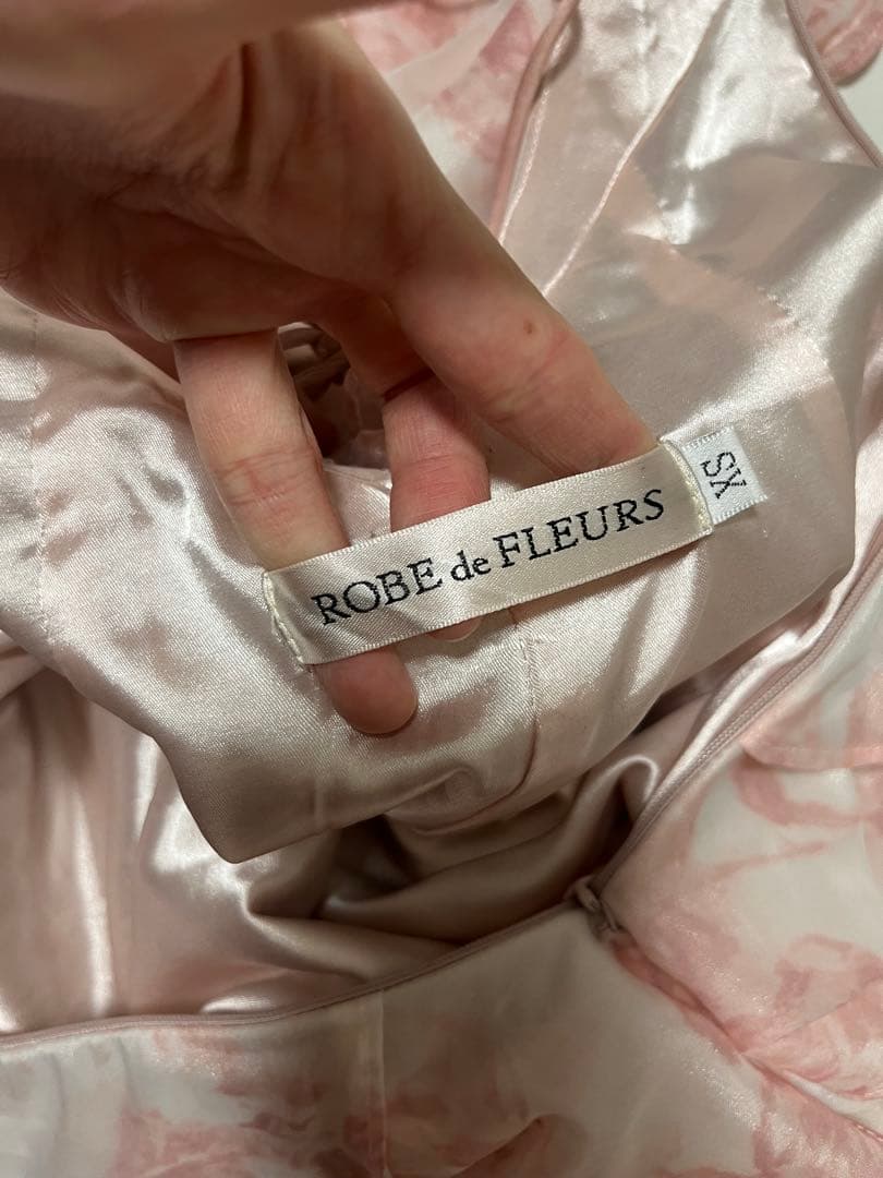ROBE de FLEURS ピンク フリルドレス XS
