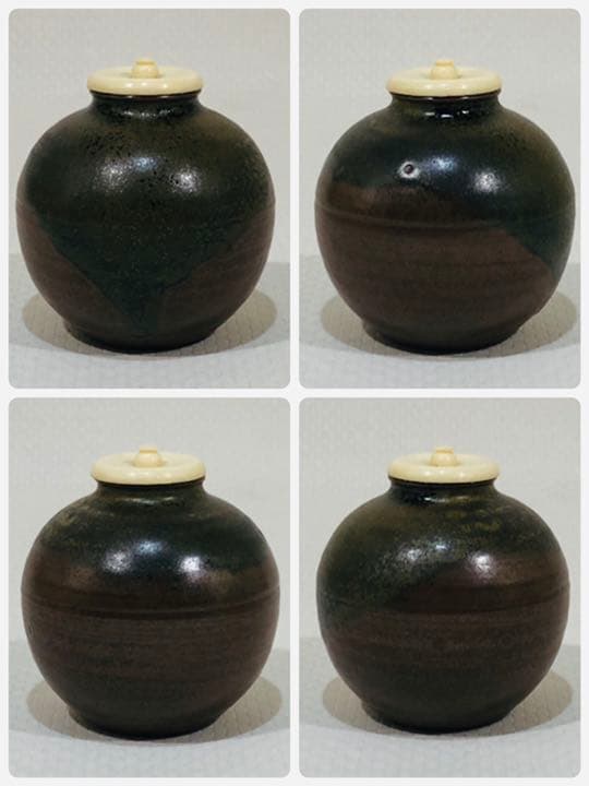 信水窯 文琳 茶入 共箱 仕覆付丹波焼 信水窯 文琳茶入 茶道具