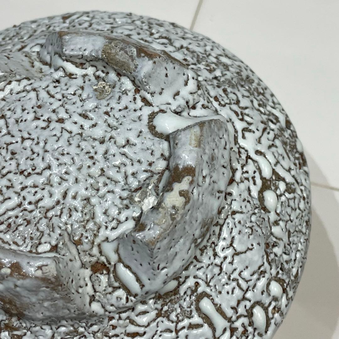 茶道具 抹茶茶碗☆茶盌 萩焼 白釉 沓形 鬼萩割高台☆