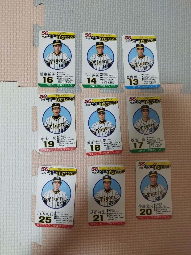 タカラプロ野球カード56年度阪神タイガース