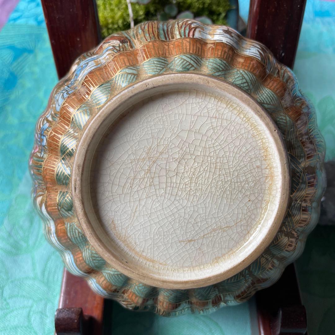 金襴手 金彩 花鳥文 蓋物 菓子器 - メルカリ