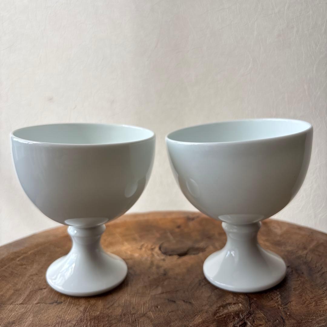 有田焼 人間国宝 井上萬二作 白磁ワインカップセット