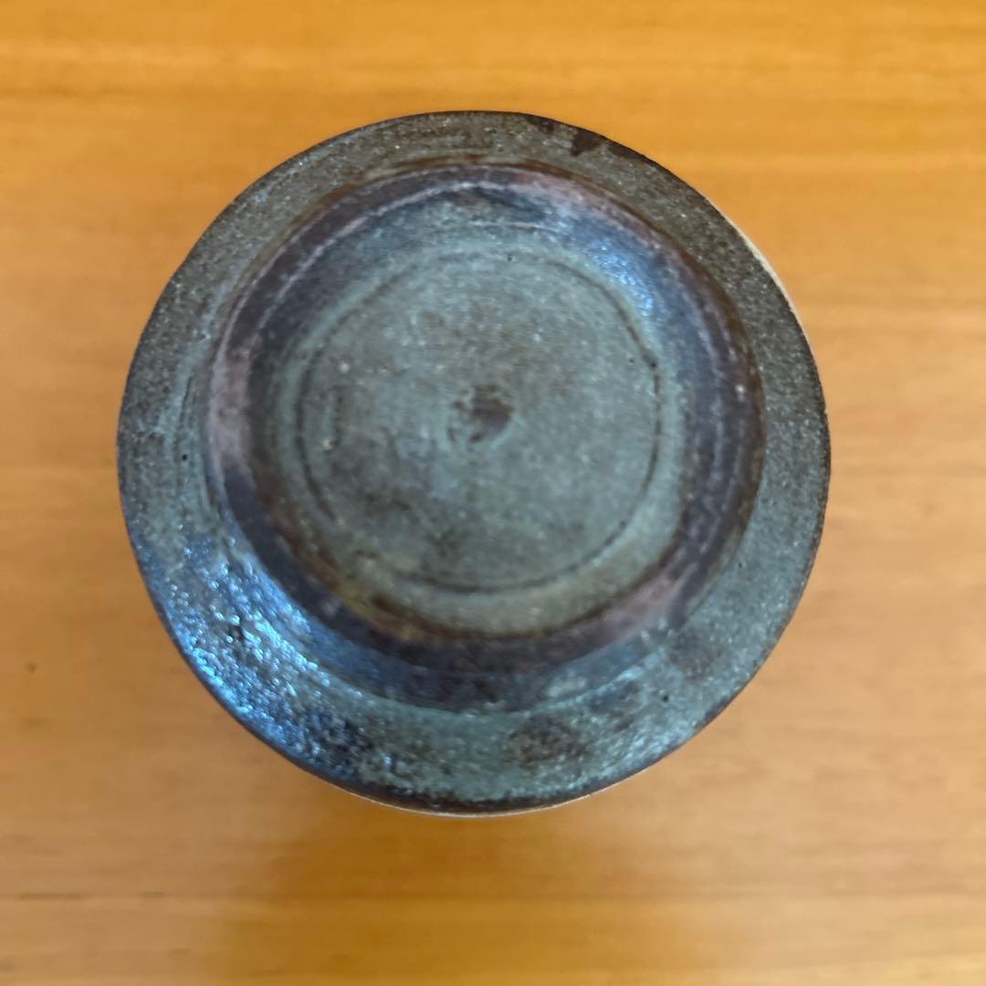 吉川心水造 鉄絵湯呑 益子焼 陶器 陶芸家