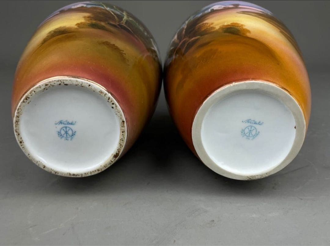 Noritake オールドノリタケ 花入 花器 ペイント金彩1900年代 明治期