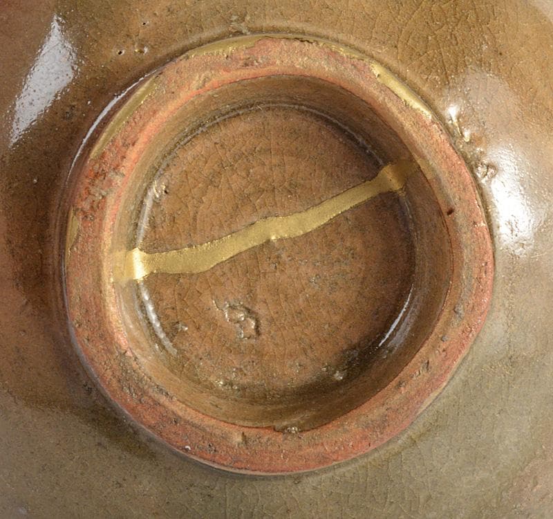 中国 越州窯青磁 茶碗 鉢 金継ぎ直し 時代箱 V R4867